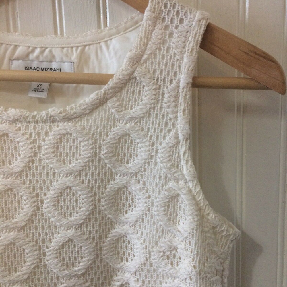 Off-White Crochet Mini Shift Dress Size XS